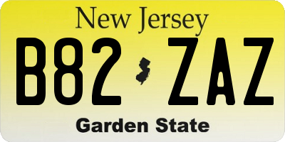 NJ license plate B82ZAZ