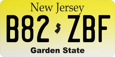 NJ license plate B82ZBF