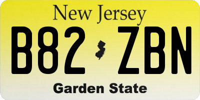 NJ license plate B82ZBN