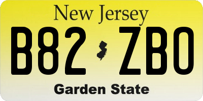 NJ license plate B82ZBO