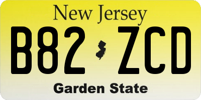 NJ license plate B82ZCD
