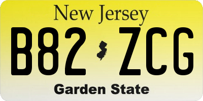 NJ license plate B82ZCG