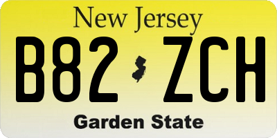 NJ license plate B82ZCH