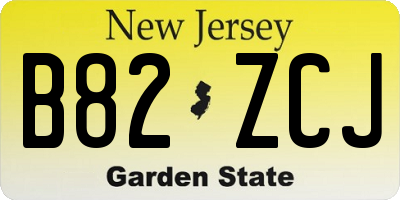 NJ license plate B82ZCJ