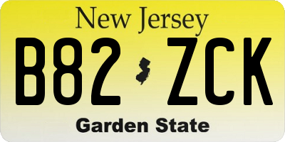 NJ license plate B82ZCK