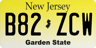 NJ license plate B82ZCW