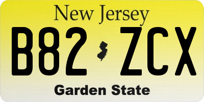 NJ license plate B82ZCX