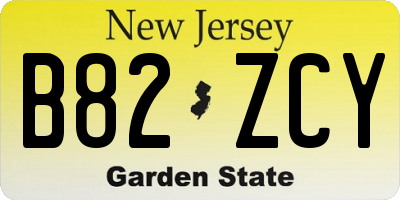 NJ license plate B82ZCY