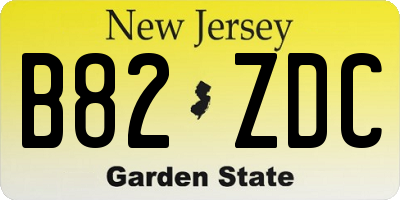 NJ license plate B82ZDC