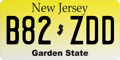 NJ license plate B82ZDD