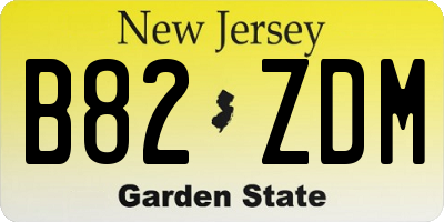 NJ license plate B82ZDM