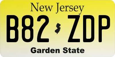 NJ license plate B82ZDP