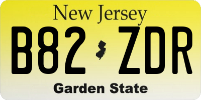 NJ license plate B82ZDR