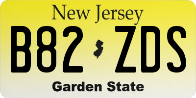 NJ license plate B82ZDS