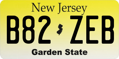 NJ license plate B82ZEB