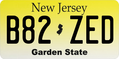 NJ license plate B82ZED