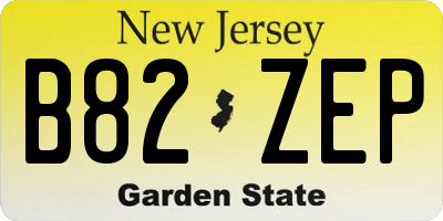 NJ license plate B82ZEP