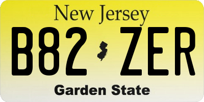 NJ license plate B82ZER
