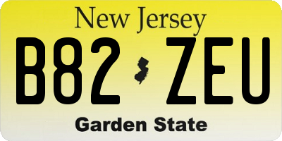 NJ license plate B82ZEU