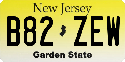 NJ license plate B82ZEW