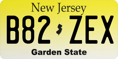 NJ license plate B82ZEX
