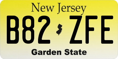 NJ license plate B82ZFE