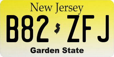 NJ license plate B82ZFJ