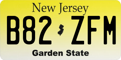 NJ license plate B82ZFM