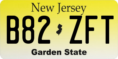 NJ license plate B82ZFT