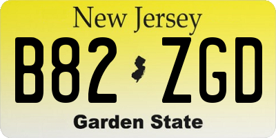 NJ license plate B82ZGD