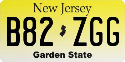 NJ license plate B82ZGG