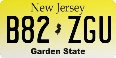 NJ license plate B82ZGU