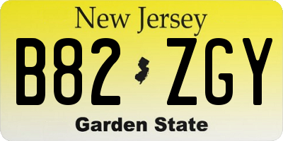NJ license plate B82ZGY