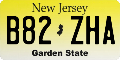 NJ license plate B82ZHA