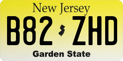 NJ license plate B82ZHD