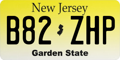 NJ license plate B82ZHP