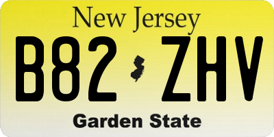 NJ license plate B82ZHV