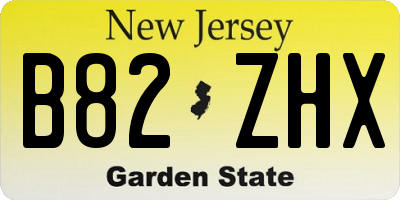NJ license plate B82ZHX