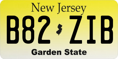NJ license plate B82ZIB