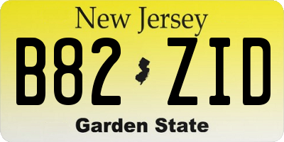 NJ license plate B82ZID