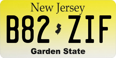 NJ license plate B82ZIF