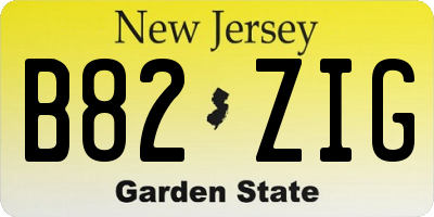 NJ license plate B82ZIG