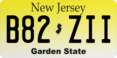 NJ license plate B82ZII