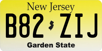 NJ license plate B82ZIJ