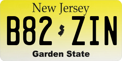 NJ license plate B82ZIN