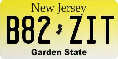 NJ license plate B82ZIT