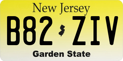 NJ license plate B82ZIV