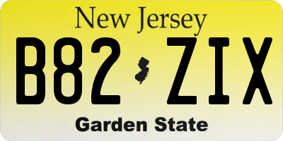 NJ license plate B82ZIX