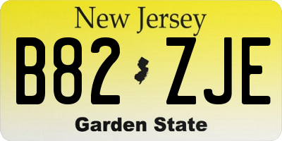 NJ license plate B82ZJE