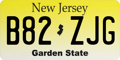 NJ license plate B82ZJG